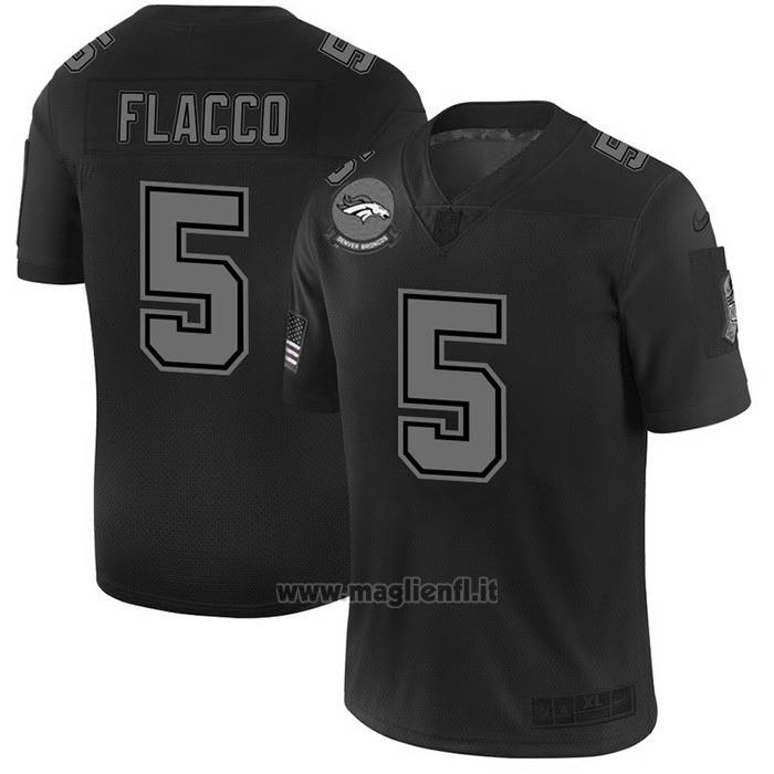 Maglia NFL Limited Denver Broncos Flacco 2019 Salute To Service Nero